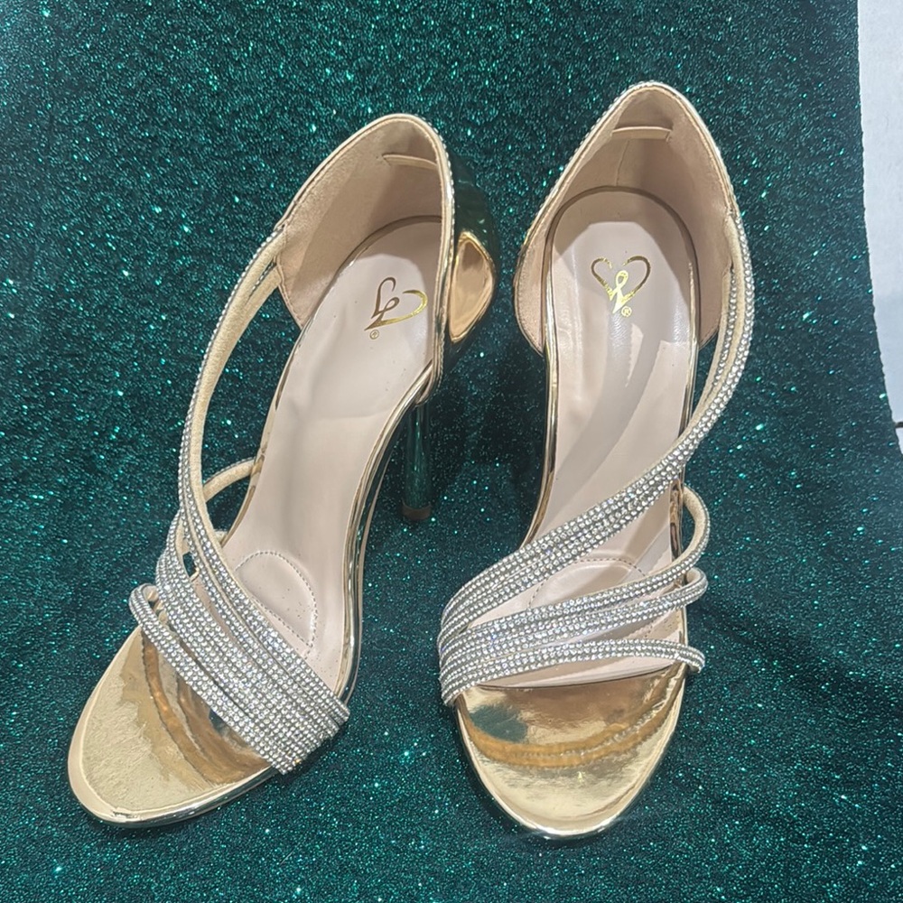 Elegant Gold and Sparkly Women's Heels